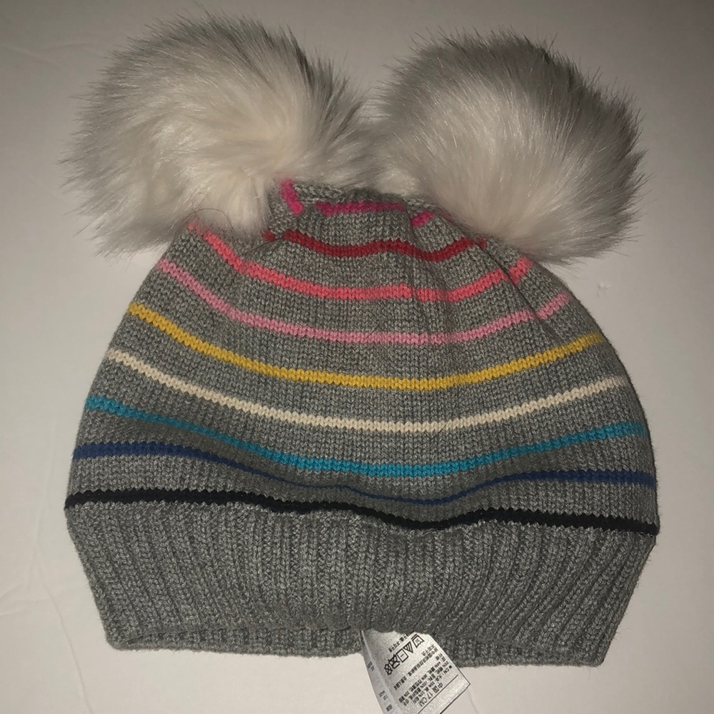 NWOT Baby Gap Girls multi color Pom Pom hat